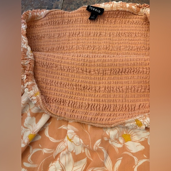 Torrid slub smocked floral tube top babydoll size 3X plus size - Picture 7 of 9